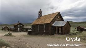  Presentation with storm - Beautiful slide set featuring old western buildings - storm sky above historic bodie backdrop and a violet colored foreground