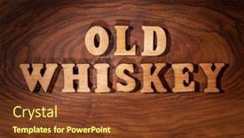  Presentation with old wood - Slide deck featuring old-whiskey-inscription-by-wooden background and a tawny brown colored foreground