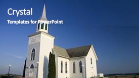  Presentation with dark building - Presentation with old white church set background and a ocean colored foreground