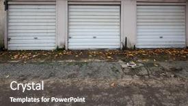  Presentation with metal - PPT theme with old white metal garage door background and a dark gray colored foreground