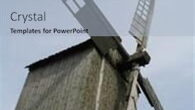  Presentation with blue - Beautiful presentation theme featuring old-windmil-on-blue-background backdrop and a light blue colored foreground