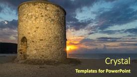  Presentation with old windmill - Beautiful theme featuring aio - old windmill ai gyra agios backdrop and a tawny brown colored foreground