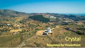  Presentation with old windmill - Presentation design enhanced with old windmill from the high background and a tawny brown colored foreground