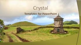  Presentation with azores islands - Slide deck with windmill in azores islands portugal background and a lemonade colored foreground