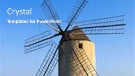  Presentation with old windmill - Amazing PPT layouts having old windmill backdrop and a teal colored foreground