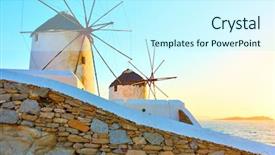  Presentation with old windmill - Cool new presentation with old windmills in mykonos backdrop and a cool aqua colored foreground