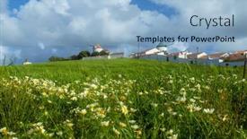 Presentation with algarve - PPT layouts with old-windmills-near-vila background and a light blue colored foreground