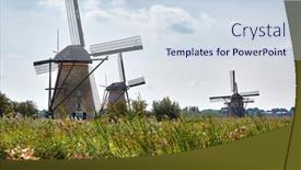  Presentation with windmills - PPT layouts with old-windmills-on-dutch-lowlands background and a sky blue colored foreground