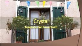  Presentation with flowers - Cool new slides with old window with open shutters backdrop and a  colored foreground