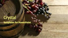  Presentation with wine barrel - Slides enhanced with old wine barrel and grape background and a tawny brown colored foreground