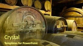  Presentation with barrels - Cool new presentation theme with old wine barrels in cellar backdrop and a tawny brown colored foreground