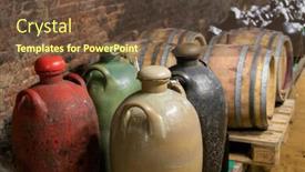  Presentation with cellar - PPT theme consisting of old-wine-cellar-in-pecs background and a tawny brown colored foreground