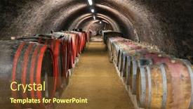  Presentation with cellar - Beautiful slide deck featuring old-wine-cellar-in-pecs backdrop and a tawny brown colored foreground