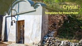  Presentation with old map south africa - Slide deck enhanced with old wine-cellars in south background and a tawny brown colored foreground