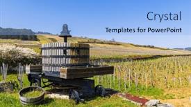  Presentation with press - Slide deck featuring old-wine-press-cote-de and a light blue colored foreground