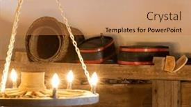  Presentation with press - Slide set enhanced with old-wine-press-in-moor background and a coral colored foreground