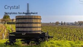  Presentation with wine tourism - PPT theme having old-wine-press-near-vougeot background and a light blue colored foreground