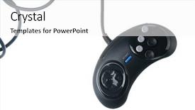  Presentation with arcade game - Amazing presentation theme having old wired game pad backdrop and a  colored foreground