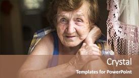  Presentation with old house - Theme enhanced with old wise woman close up background and a coral colored foreground