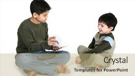  Presentation with flash - PPT layouts with old with alphabet flash cards background and a coral colored foreground