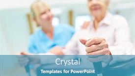  Presentation with rehab - Slide set consisting of old-woman-as-a-patient background and a teal colored foreground