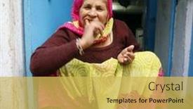  Presentation with old india - PPT layouts with old-woman-cleaning-her-teeth background and a  colored foreground