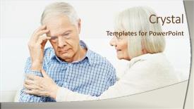  Presentation with old man - Theme having family members - old woman comforting senior man background and a lemonade colored foreground