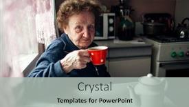  Presentation with rural home - Amazing slide deck having old-woman-drinking-tea backdrop and a light gray colored foreground