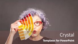  Presentation with holding hands old young - Slides featuring old-woman-holding-a-color background and a tawny brown colored foreground