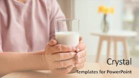  Presentation with milk - Cool new presentation with old woman holding glass with fresh milk at table closeup backdrop and a lemonade colored foreground