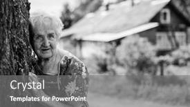  Presentation with rural home - Cool new slide set with old-woman-hugging-a-tree backdrop and a gray colored foreground