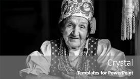  Presentation with old clothes - Colorful slide set enhanced with old-woman-in-ethnic-clothes backdrop and a gray colored foreground