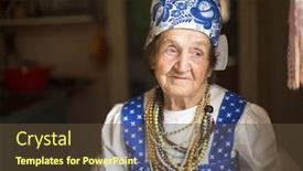  Presentation with old clothes - Slides consisting of man hand presenting dna background and a navy blue colored foreground.