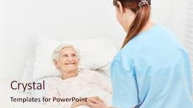  Presentation with hospice - Amazing slide deck having old woman in hospice backdrop and a lemonade colored foreground