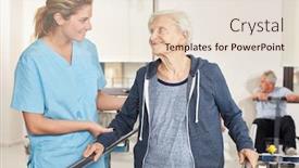  Presentation with physiotherapy - Audience pleasing theme consisting of old-woman-in-physiotherapy backdrop and a lemonade colored foreground