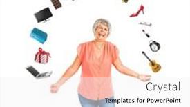  Presentation with juggling - Beautiful theme featuring old-woman-juggling-multiple-objects backdrop and a white colored foreground