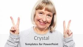  Presentation with body language - Presentation enhanced with old-woman-laugh-and-showing background and a light gray colored foreground