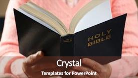  Presentation with old bible - Slide deck featuring old woman reading bible closeup background and a tawny brown colored foreground