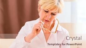  Presentation with book glasses - Beautiful theme featuring old woman reading book at home with glasses backdrop and a lemonade colored foreground