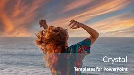  Presentation with south beach - Amazing slide set having old-woman-standing-arranging backdrop and a gray colored foreground