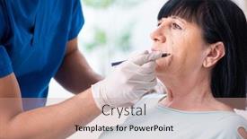  Presentation with plastic surgery - Cool new presentation design with old woman visiting male doctor for plastic surgery backdrop and a coral colored foreground