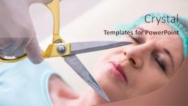  Presentation with plastic surgery - Amazing PPT theme having old-woman-visiting-male-doctor backdrop and a lemonade colored foreground