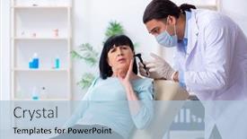  Presentation with old young - Amazing theme having old-woman-visiting-young-doctor backdrop and a light blue colored foreground