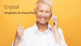  Presentation with old - Slide set featuring old-woman-wearing-white-shirt background and a yellow colored foreground