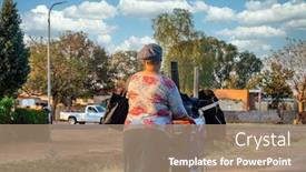  Presentation with shopping trolley - Theme enhanced with old-woman-with-a-shopping background and a coral colored foreground