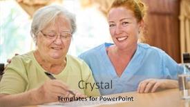  Presentation with dementia - Presentation with old-woman-with-dementia-solving background and a coral colored foreground