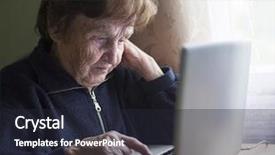  Presentation with old house - Audience pleasing PPT theme consisting of old woman works learning backdrop and a wine colored foreground