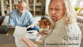  Presentation with bookkeeping - Presentation enhanced with old-woman-worried-looking background and a coral colored foreground