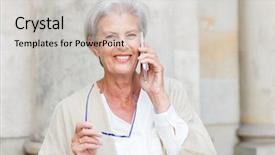  Presentation with cell wall - PPT layouts enhanced with old women - senior woman with cell background and a light gray colored foreground