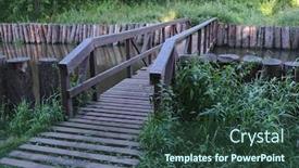  Presentation with wood bridge - Amazing PPT theme having old-wood-bridge-over backdrop and a tawny brown colored foreground